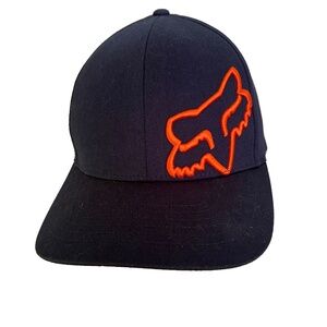 Fox Hat Cap Blue Orange Size XL Flex Fit Cotton Spandex